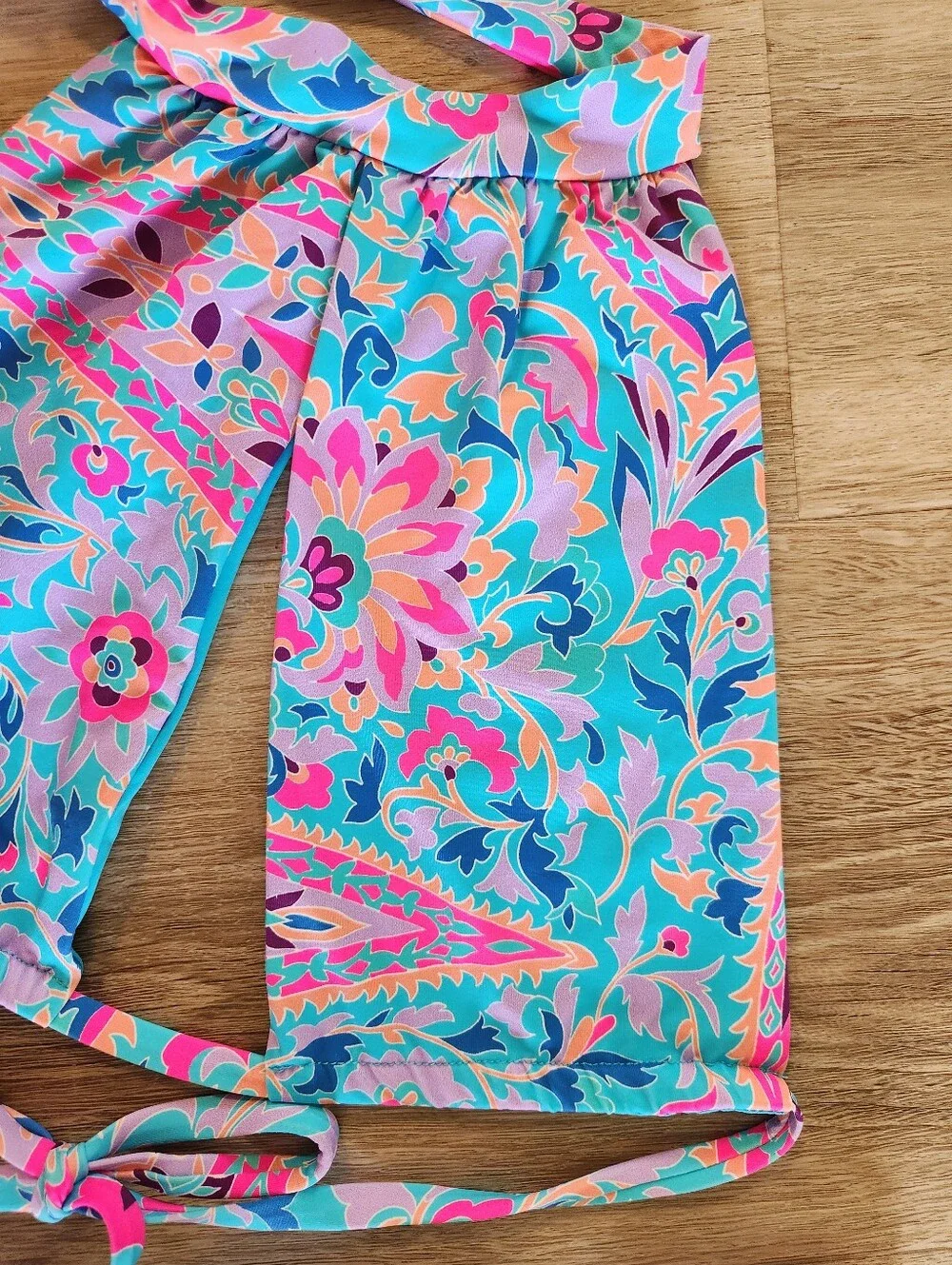Frankies Bikinis Blue Scarf Print Cupid Top & Willow Bottom Bikini Set MEDIUM